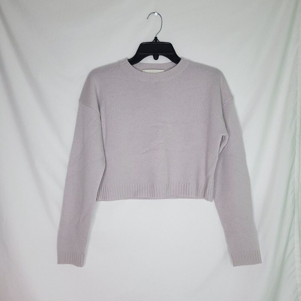 NAKED CASHMERE  Women's Cropped Long Sleeve Pullover  Sweater Lt. Gray XS